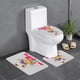thumbnail image 1 of Rainbow Brite Juego de 3 alfombras de baño de coral fleece: tapete de baño + alfombra de inodoro en forma de U + funda de tapa de inodoro en forma de O, 1 of 6