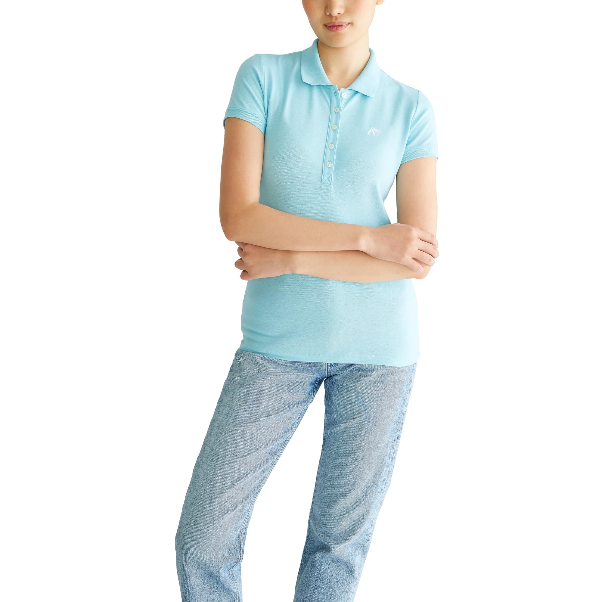 Aeropostale - Polo Aéropostale Aero Solid A87 Para Mujer, Azul Topacio, Xxl