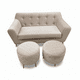 thumbnail image 3 of Sofa New Dos Cuerpos Mas Dos Puff Beige Felpa, 3 of 3