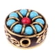 thumbnail image 2 of estilo tibetano hecho a mano cuentas de nepal latón w / coral y turquesa azul, 2 of 5