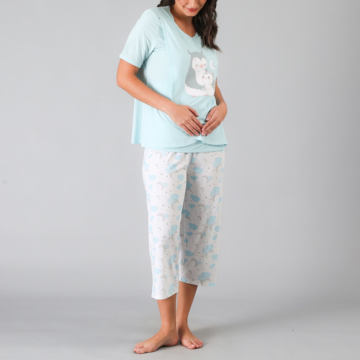 Pijama Maternal Top + Capri Flores Mujer 33854-247