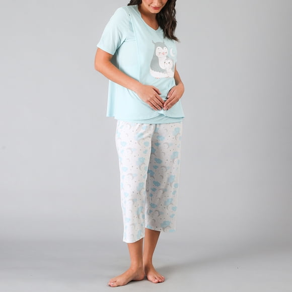 Pijama Maternal Top + Capri Flores Mujer 33854-247