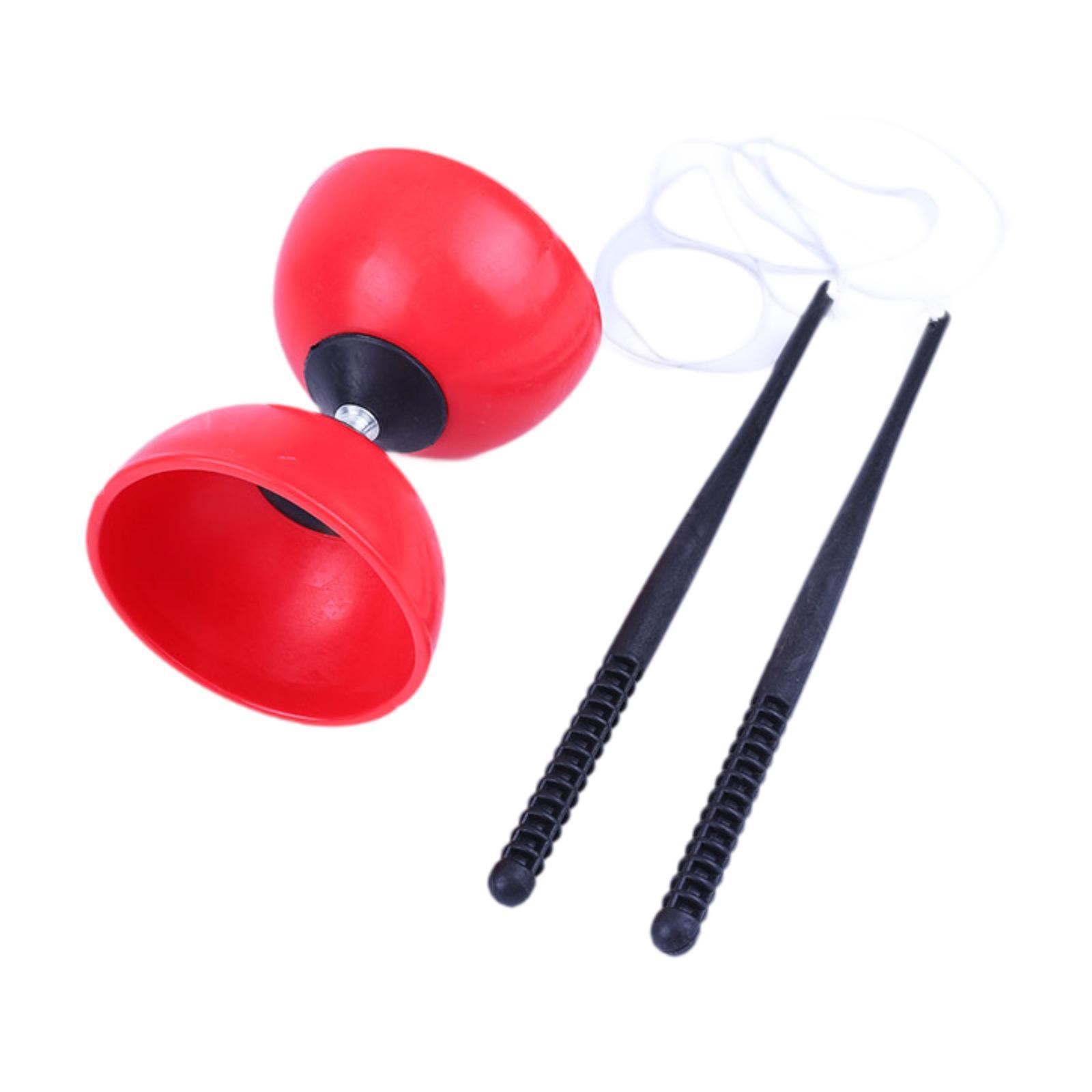 Magideal - Juguete Diabolo Con Triple Rodamiento, Bola De Malabarismo De Doble Cabeza, Palos Flexibles, Cuerdas, Material De Pe Grueso, Adecuado Para Adultos, Niños, Fitness, Entretenimiento Rojo S