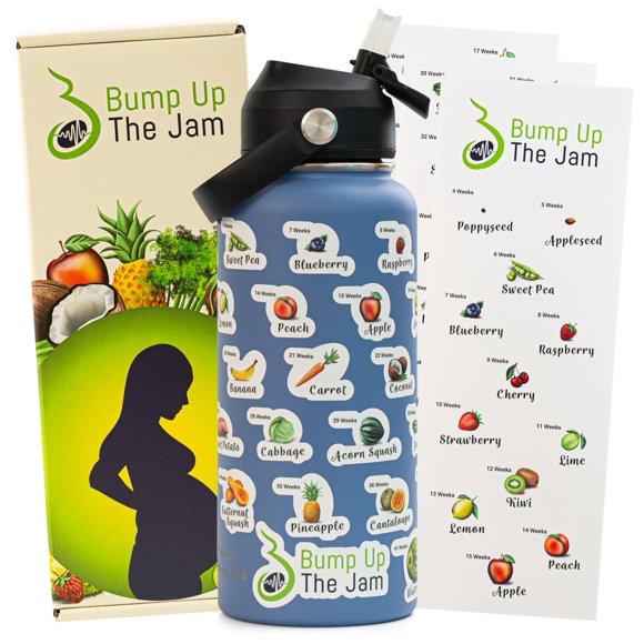 Botella de Agua Bump Up The Jam 32oz con Seguimiento de Embarazo