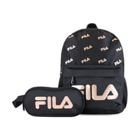 Pack Fila Mochila 10Lts Urbanix + Estuche Neceser Spark Negro-Rose Gold