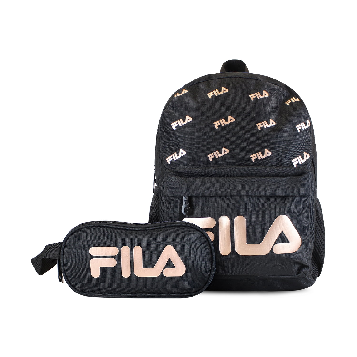 Pack Fila Mochila 10lts Urbanix + Estuche Neceser Spark Negro-rose Gold