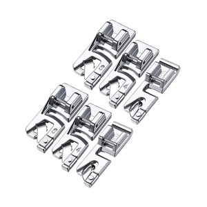 Magideal - 6 Piezas Prensatelas Para Dobladillo Enrollado Accesorios De Máquina De Coser Pie Para Dobladillo Fino Herramienta Multifuncional En Hierro Adecuado