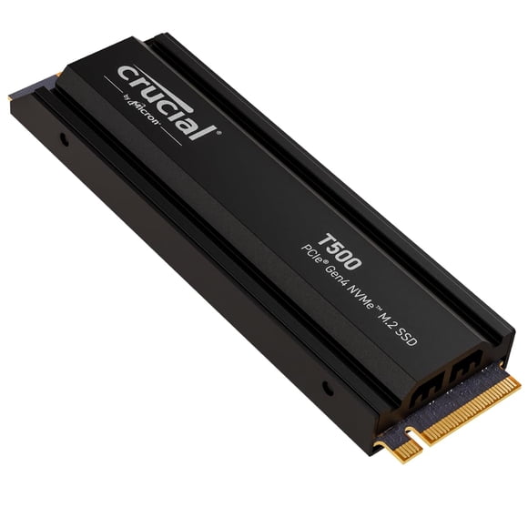 SSD Crucial T500 de 1 TB Gen4 NVMe M.2 interno con disipador térmico