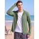 thumbnail image 4 of INSPIRE CHIC Chaqueta con Capucha de Protección Solar para Pesca al Aire Libre para Hombre, Ligera, con Cremallera, Talla S, Verde Oliva, 4 of 5