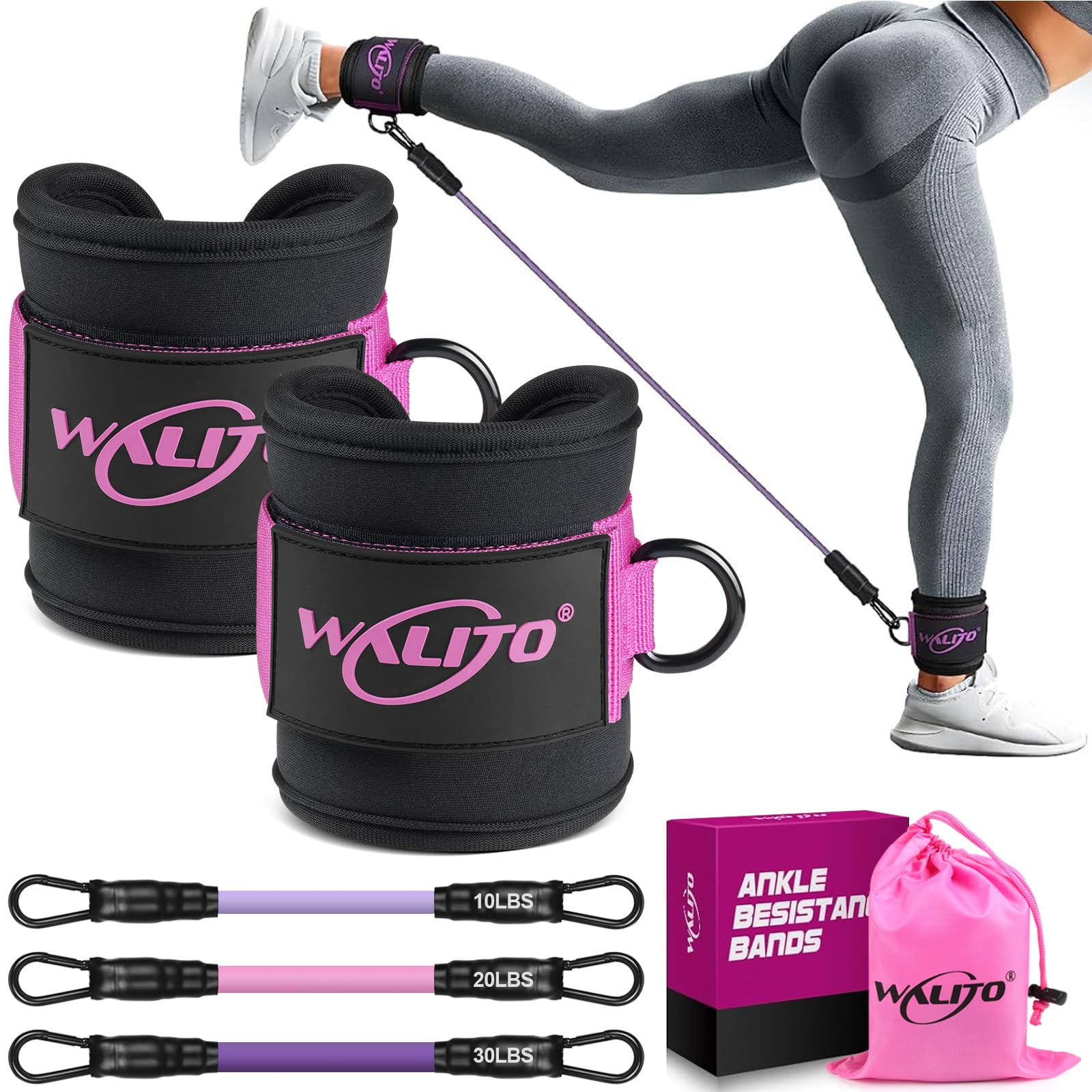 Walito - Bandas De Resistencia Al Tobillo Para Mujer Juego De 3