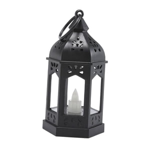 Bothyi - Lámpara De Viento De Linterna De Vela Electrónica De Estilo Vintage Decorativa Para Jardín Negro