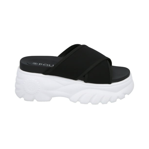 Sandalia Mujer Negro Plataforma Mixen Police
