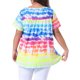 thumbnail image 3 of Agnes Orinda Tops de Talla Grande para Mujeres Escuela Universidad Tie Dye Manga Corta Casual Cuello Redondo Plisado Verano Camisetas Básicas 2X Arcoíris, 3 of 6