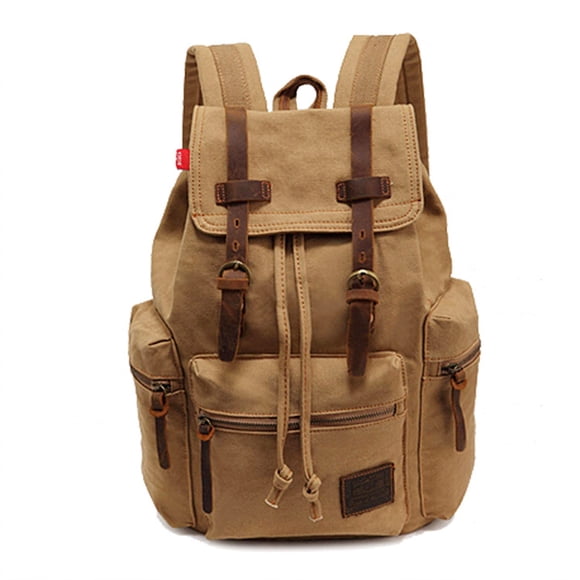 Mochila AUGUR Canvas Vintage para viajes escolares, portátil de 12 a 15 años