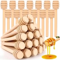 Genérica - 30Pcs Cucharas De Madera En Forma De Palitos De Miel Para Miel Beige