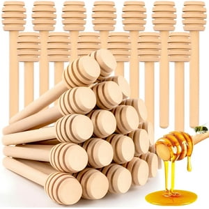 Genérica - 30Pcs Cucharas De Madera En Forma De Palitos De Miel Para Miel Beige