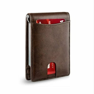 Veat00L - Billetera Para Hombres, Bolso Para Hombres, Diseño Delgado, Billetera Minimalista Y Cerradura Rfid, Material De Cuero Preferido