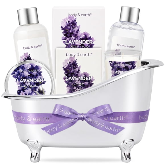 Set de Baño Body Earth Lavanda Gel Loción Vela Regalo Mujer
