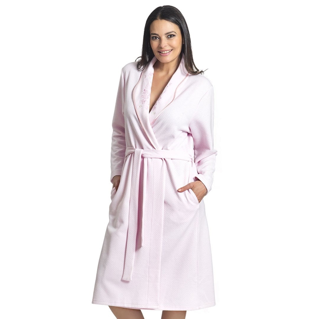 Mon Amour - Bata Biscocho Algodón Smoking Y Bordado | Elegancia Natural