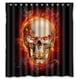 thumbnail image 1 of Cortina de ducha de Halloween con diseño de calavera y ganchos, para baño, 66 x 72 pulgadas, 1 of 3