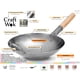 thumbnail image 2 of Wok Tradicional Chino De Acero Al Carbono Martillado A Mano Con Mango Auxiliar De Madera Y Acero (12, 2 of 8