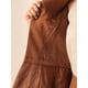 thumbnail image 5 of INSPIRE CHIC Conjunto de Traje de Mujer Regreso a Clases para Maestras Conjuntos de Negocios Blazer Sin Cuello con Peplum Traje Formal de Falda Lápiz 2 Piezas L Marrón, 5 of 6