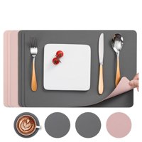 Aura Zeus - Set 4 Individuales + 4 Posavasos Impermeables Antimanchas 2 En 1