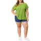 thumbnail image 2 of GRACE & GRANDEUR Blusas de Pascua para Mujer Tallas Grandes con Panel Texturizado en el Frente, Cuello Redondo, Blusa Sólida, Manga Raglán, Blusas Sueltas Casuales Talla 3X Verde Oliva, 2 of 6