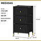 thumbnail image 3 of Velador Cajonera 3 Cajones Carry All® Moderno Negro Marco Metal Eco Cuero, 3 of 5