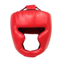 Magideal - Boxing Headgear Equipo De Protección Facial Acolchado Interior Cómodo Material Pu Función Absorción De Impactos Adecuado Para Karate Lucha Deportes Ju Adulto Rojo