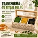 thumbnail image 5 of Organizador de Té de Madera Vintage con Tapa de Vidrio – 3 Divisiones, 5 of 6