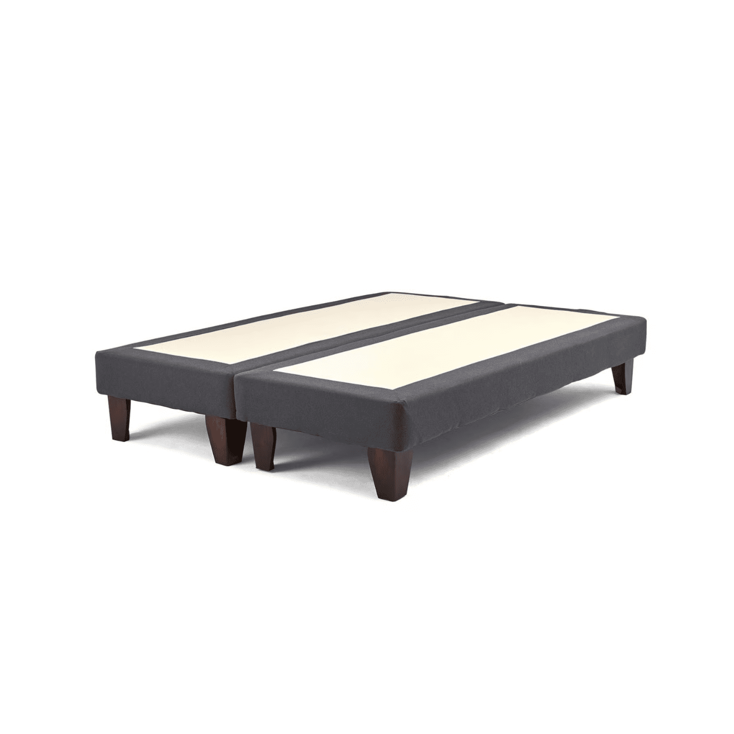 Importclick - Base Dividida Cama Europea 2 Plazas 150x190 Cm Gris Oscuro Felpa