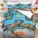 thumbnail image 1 of Friends Birthday Gift Quilt Duvet Cover Set Queen Doona Cover Kids 3-Piece Bedding Set, 1 of 5