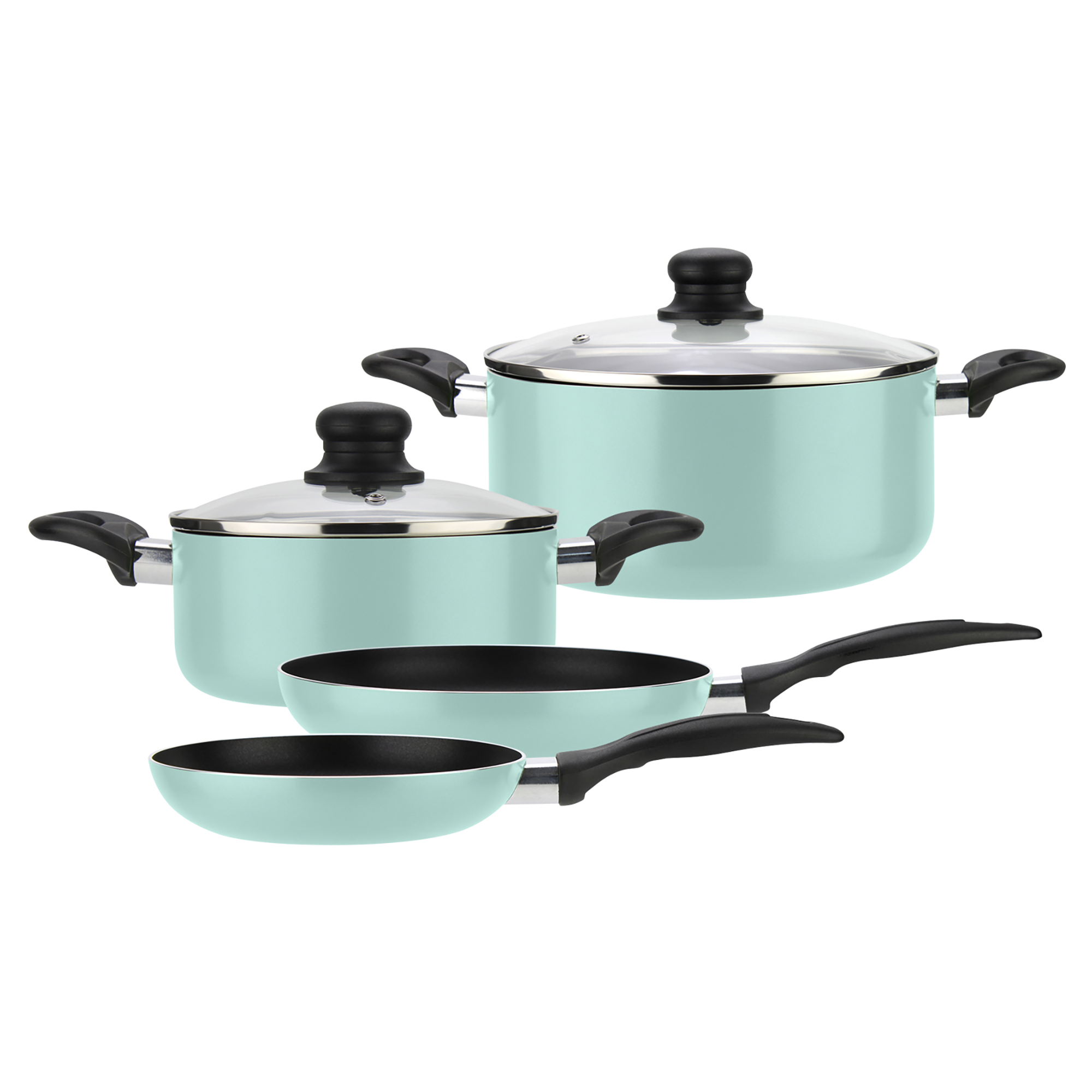 Fantuzzi - Batería De Cocina De Aluminio 6 Piezas Menta Gourmet