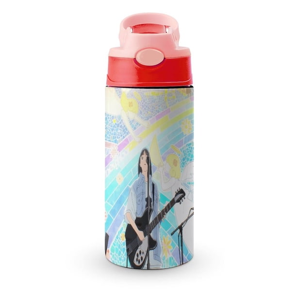 Los Colores InterioresBotella de Agua con Tapa Pop Top de Un Toque, Acero Inoxidable, a Prueba de Fugas, para Deportes, Botella Infantil rosa 12 oz