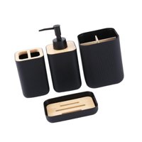 Bothyi - Juego De Accesorios De Baño De 4 Piezas Práctico Para El Baño Del Hogar Del Apartamento 010 Negro