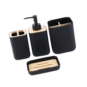 Bothyi - Juego De Accesorios De Baño De 4 Piezas Práctico Para El Baño Del Hogar Del Apartamento 010 Negro
