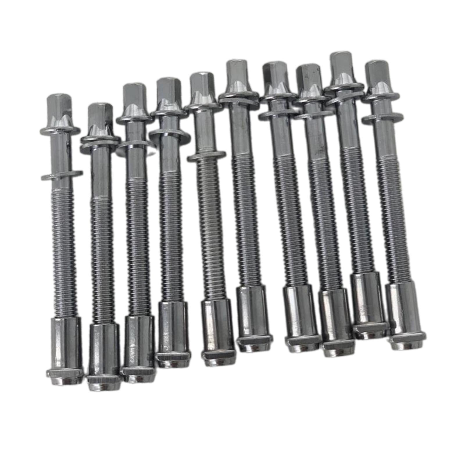 Bothyi - 10 Piezas De Varillas De Tensión De Tambor, Tornillos Tom Lug Para Accesorio De Caja, Reemplaza 6x50mm