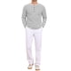 thumbnail image 2 of Camisas Henley a Rayas de Manga Larga con Botones para Hombre INSPIRE CHIC de Regreso a Clases 3XL Blanco, 2 of 6