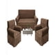 thumbnail image 2 of Set De Fundas De Sofa 3+1+1 Con Diseño En Forma De Hoja Con Velo 3 1 1 Color Café, 2 of 4