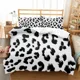 thumbnail image 1 of v1011 Bed Sheets Leopard Print Duvet Cover Set King Queen Full Size Polyester Bedding Set African Animal Cheetah Print Perfect for Man and Woman 3-Piece Bedding Set (1 Duvet Cover + 2 Pillow Shams) Be, 1 of 5