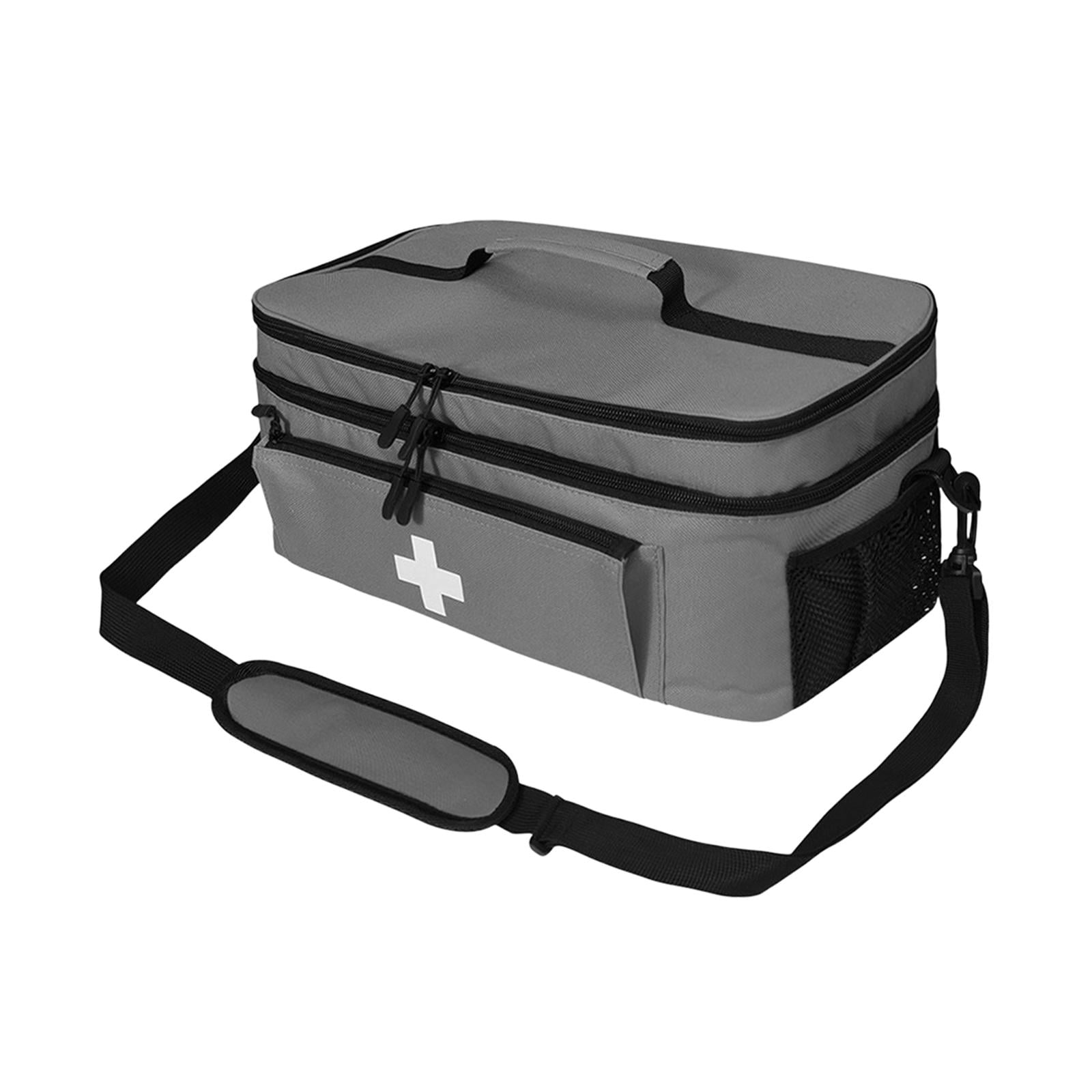 Ioensy - Bolsa De Primeros Auxilios Vacía, Ligera, Con Asas, Organizador Para Viajes, Gimnasio, Oficina, Color Gris