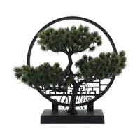 Bothyi - Árbol Bonsái Artificial Verde Para El Alféizar De La Ventana, La Mesa Del Hogar, El Escritorio De La Oficina, Verde Oscuro