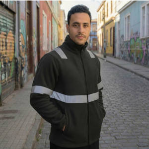 T-World - Micropolar Reflectante Hombre Térmico Alta Visibilidad Trabajo Negro