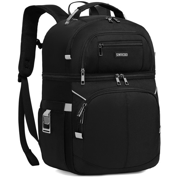 Mochila térmica SINVICKO de doble piso a prueba de fugas gris y negro