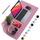 thumbnail image 1 of Protector de escritorio de piel sintética de doble cara, alfombrilla grande para ratón, tapete de escritura, impermeable, organizador para escritorio, oficina, hogar, mesa, decoración de juegos (rosa/, 1 of 6
