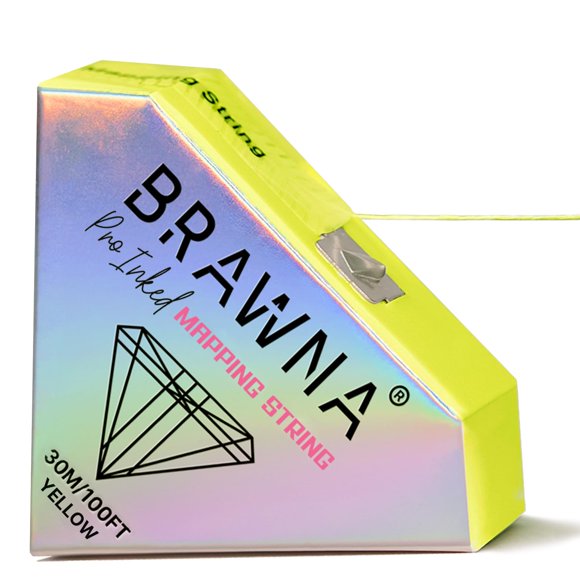 Cadena de mapeo BRAWNA Pro Inked de 30 m para cejas y labios, color amarillo