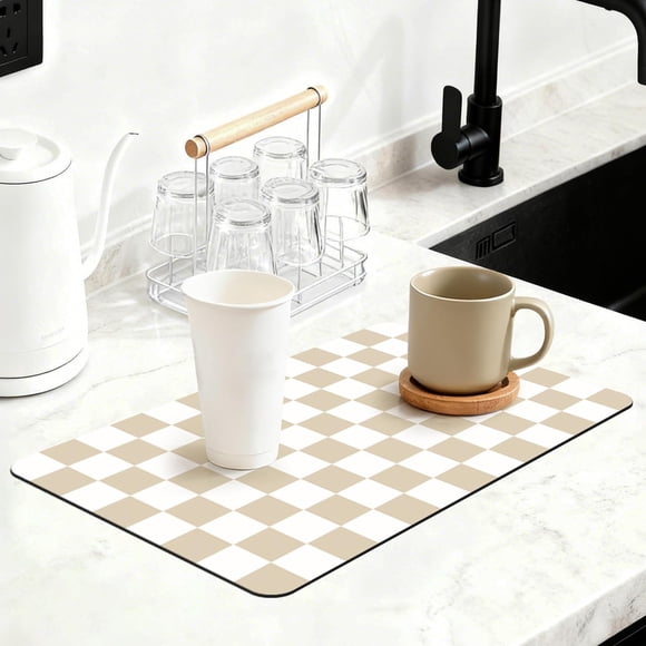 Tapete de Cocina a Cuadros Beige Yinoos 41 × 61 cm