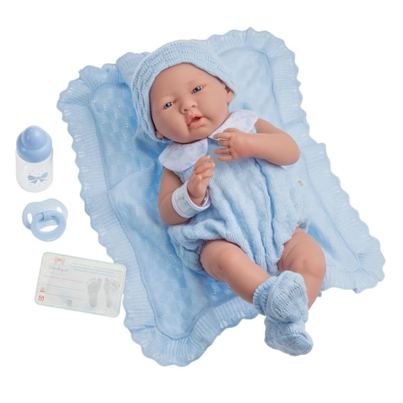 Baby Doll JC Toys La Newborn, 15 cm, totalmente de vinilo, anatómicamente correcto, niño real