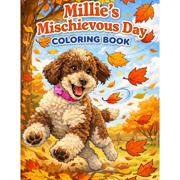 Libro para colorear Millie, la perrita traviesa